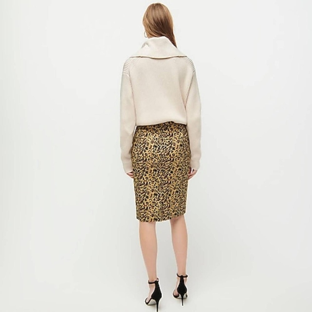 J. Crew No. 2 Pencil® bi-stretch cotton skirt in Leopard - Picture 3 of 8